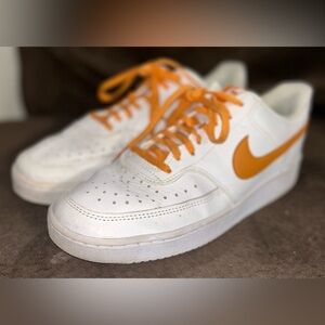 Classic White and Orange Nike Sneakers